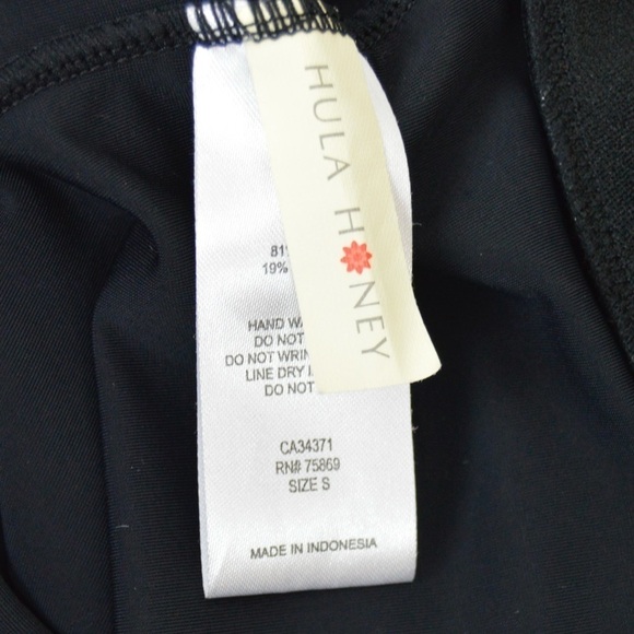 Hula Honey Black Halter Tie Ruffle Trim V Neck Tankini, Size Small - Picture 4 of 8